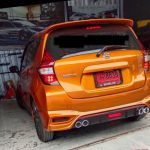 ชุดแต่งรอบคัน Nissan Note ทรง Space แบบ 4 ท่อ และไฟหรี่